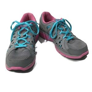 Gray and Pink Nike Dual Fusion Run 2 Sneakers Athletic Shoes